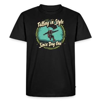 Parachutisme Débutants Aventure Nerfs - T-shirt Premium bio Homme - noir - Devant - Nico (187cm)
