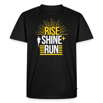 Sunrise Runner Early Morning Fitness Dawn Running - Men's Premium Organic T-Shirt - black - Front - Nico (187cm)