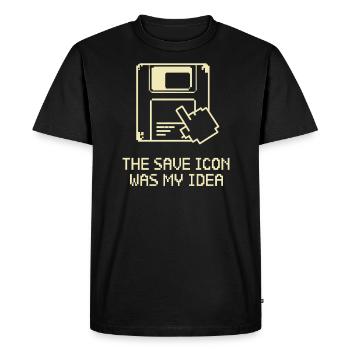 Disquette Rétro Tech Nostalgie Old School - T-shirt Premium bio Homme - noir - Devant - Nico (187cm)