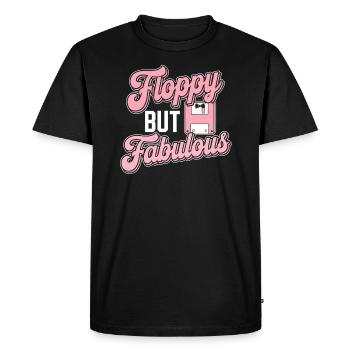 Disquette Rétro Tech Nostalgie Old School - T-shirt Premium bio Homme - noir - Devant - Nico (187cm)