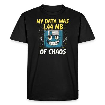 Disquette Rétro Tech Nostalgie Old School - T-shirt Premium bio Homme - noir - Devant - Nico (187cm)