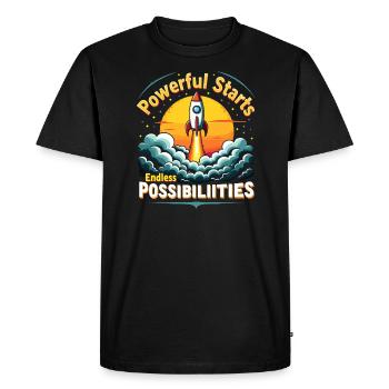 Routine matinale, habitudes de bien-être, plus productif - T-shirt Premium bio Homme - noir - Devant - Nico (187cm)