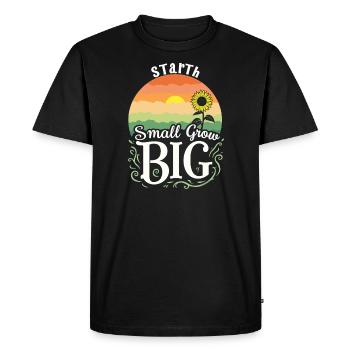 Routine matinale, habitudes de bien-être, plus productif - T-shirt Premium bio Homme - noir - Devant - Nico (187cm)