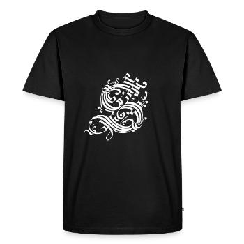 Noyau médiéval Initiales médiévales Noyau de château - T-shirt Premium bio Homme - noir - Devant - Nico (187cm)