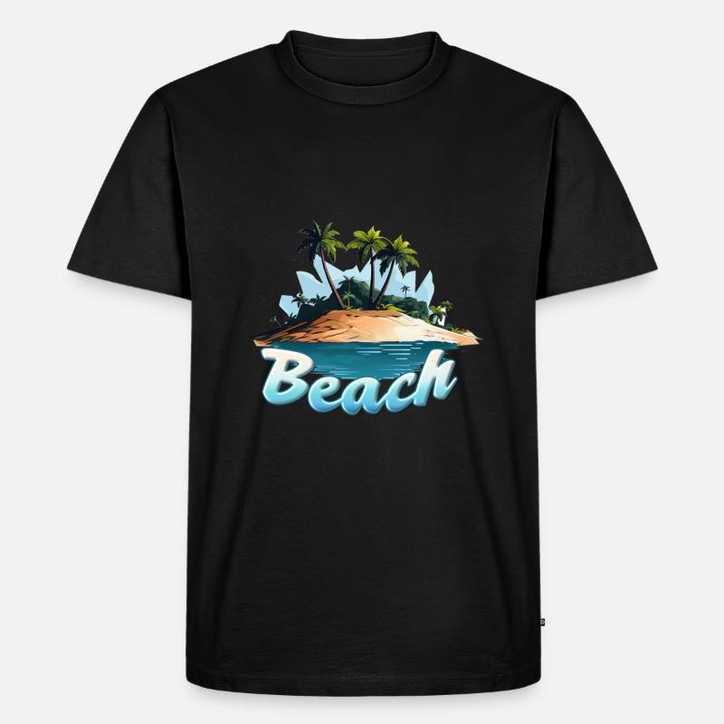 Beach Strand Comic Motiv - Männer Premium Bio T-Shirt - Schwarz