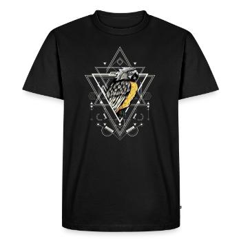 Perroquet - géométrie sacrée - T-shirt Premium bio Homme - noir - Devant - Nico (187cm)