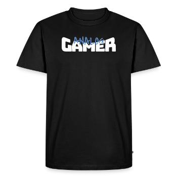 Joueur analogique - T-shirt Premium bio Homme - noir - Devant - Nico (187cm)
