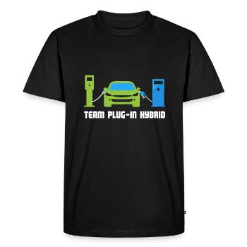 Team Plug-In-Hybrid: Green Driving - Men's Premium Organic T-Shirt - black - Front - Nico (187cm)