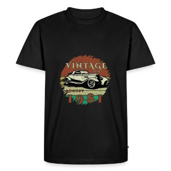 44ème Anniversaire - Classique - Millésime depuis 08/1981 - T-shirt Premium bio Homme - noir - Devant - Nico (187cm)