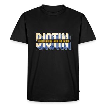 Biotin Strengthening from the inside - Men's Premium Organic T-Shirt - black - Front - Nico (187cm)