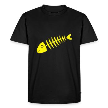 yellow fish comic fish - Men's Premium Organic T-Shirt - black - Front - Nico (187cm)