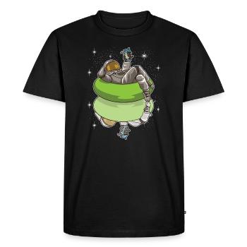 Pool Party Astronaut - Summer Space - Men's Premium Organic T-Shirt - black - Front - Nico (187cm)