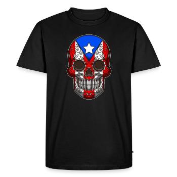 Puerto Rico Sugar Skull - Dia De Los Muertos - T-shirt Premium bio Homme - noir - Devant - Nico (187cm)