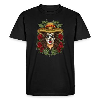 La Calavera Catrina - Lady of the Dead - T-shirt Premium bio Homme - noir - Devant - Nico (187cm)