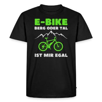 E-Bike gift idea mountain or valley does not matter to me - Men's Premium Organic T-Shirt - black - Front - Nico (187cm)
