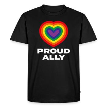Proud Ally - Men's Premium Organic T-Shirt - black - Front - Nico (187cm)