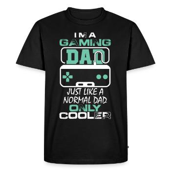 Gamer - Jeux - Joueur - Cadeau - Papa - Père - T-shirt Premium bio Homme - noir - Devant - Nico (187cm)