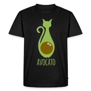 Avocato - Cat - Avocado - Avocat - Men's Premium Organic T-Shirt - black - Front - Nico (187cm)