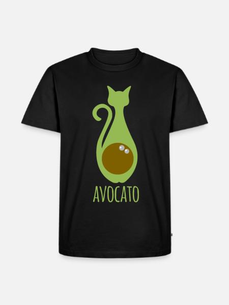 Avocato - Cat - Avocado - Avocat - Men's Premium Organic T-Shirt - black