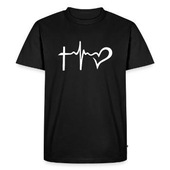 amour amour - T-shirt Premium bio Homme - noir - Devant - Nico (187cm)