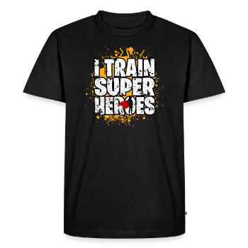 superheroes - Men's Premium Organic T-Shirt - black - Front - Nico (187cm)