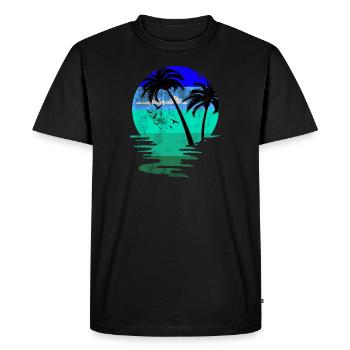 Beach beach - Men's Premium Organic T-Shirt - black - Front - Nico (187cm)