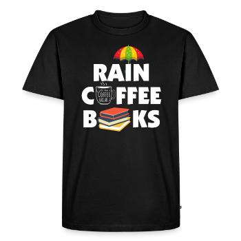 Rain Coffee Books - Men's Premium Organic T-Shirt - black - Front - Nico (187cm)