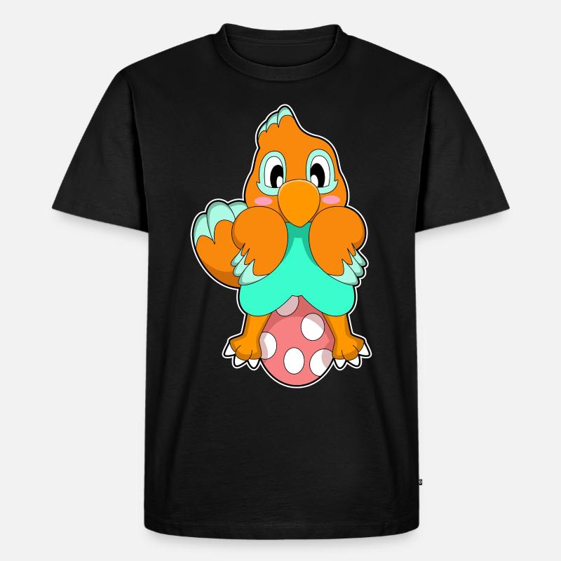 Papagei Ei - Männer Premium Bio T-Shirt - Schwarz