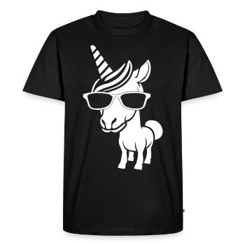Funny Unicorns Wearing Sunglasses Cool Unicorn - Men's Premium Organic T-Shirt - black - Front - Nico (187cm)