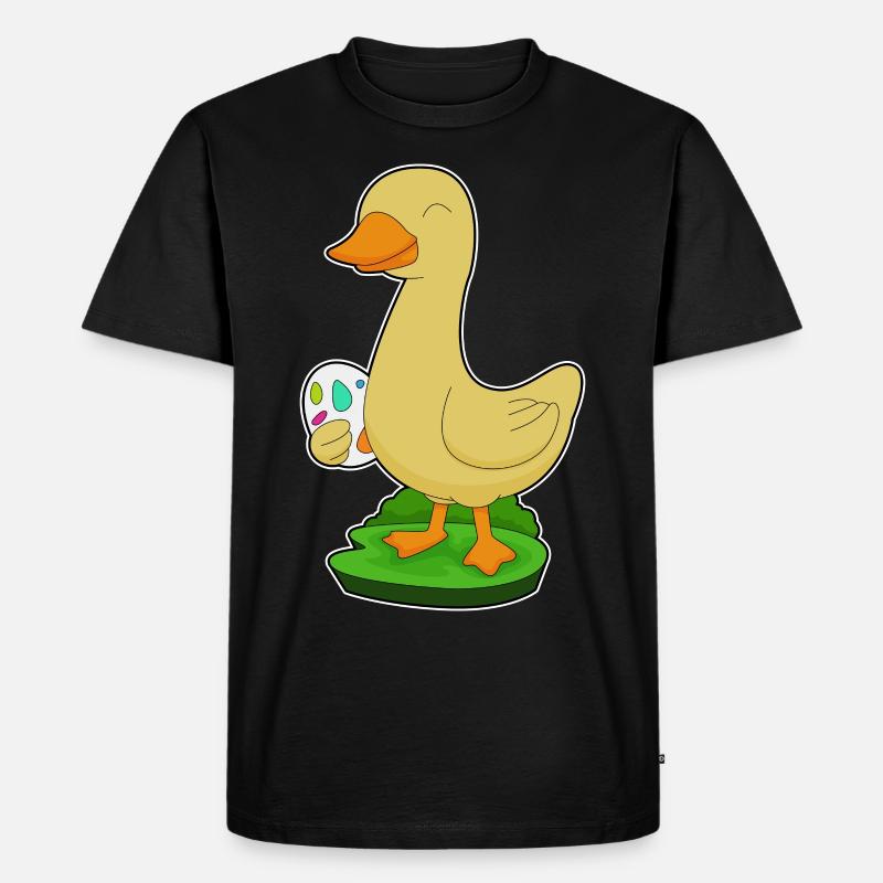 Duck Easter Easter Egg - Men's Premium Organic T-Shirt - black