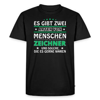 Draughtsman Gift - Two Types of... Design - Men's Premium Organic T-Shirt - black - Front - Nico (187cm)