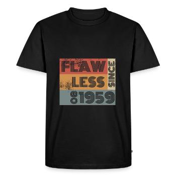 66. Anniversaire Sans défaut depuis 08/1959 - T-shirt Premium bio Homme - noir - Devant - Nico (187cm)