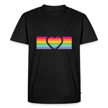 Rainbow Heart - T-shirt Premium bio Homme - noir - Devant - Nico (187cm)