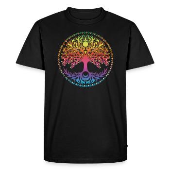 Tree of life, Yggdrasil, Celtic symbol, - Men's Premium Organic T-Shirt - black - Front - Nico (187cm)