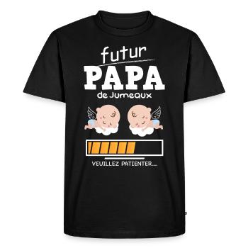 Jumeaux - T-shirt Premium bio Homme - noir - Devant - Nico (187cm)