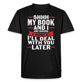 Dicton amusant pour les rats de bibliothèque et les amateurs de livres - T-shirt Premium bio Homme - noir - Devant - Nico (187cm)