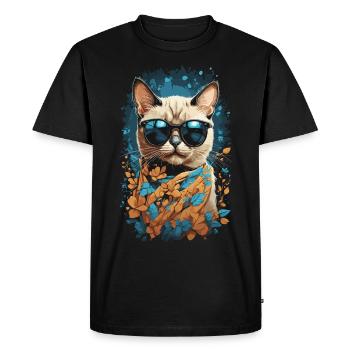 Stylish Siamese cat cat for cat fans Cats - Men's Premium Organic T-Shirt - black - Front - Nico (187cm)