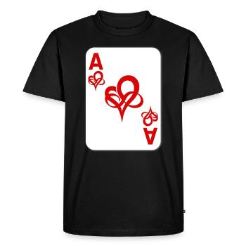 Carte à jouer polyamoureux - T-shirt Premium bio Homme - noir - Devant - Nico (187cm)