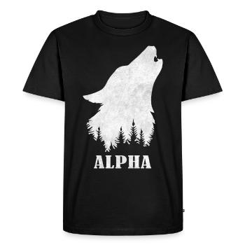 Alpha - Loup - Wulf - T-shirt Premium bio Homme - noir - Devant - Nico (187cm)