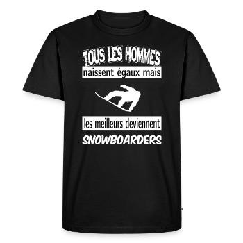 les meilleurs deviennent snowboarders - T-shirt Premium bio Homme - noir - Devant - Nico (187cm)