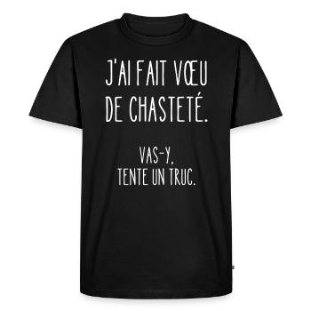 vœu de chasteté - T-shirt Premium bio Homme - noir - Devant - Nico (187cm)