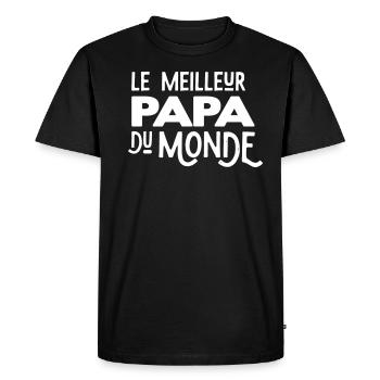 Meilleur papa du monde - T-shirt Premium bio Homme - noir - Devant - Nico (187cm)