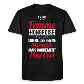 J'ai une femme Hongroise plus cool - T-shirt Premium bio Homme - noir - Devant - Nico (187cm)