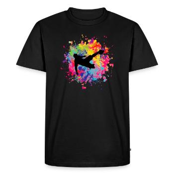 footballeur - T-shirt Premium bio Homme - noir - Devant - Nico (187cm)