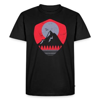 Panorama in the mountains | Nature hiking view - Men's Premium Organic T-Shirt - black - Front - Nico (187cm)
