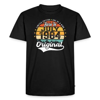 1984 July - Years of greatness since July 1984 - Men's Premium Organic T-Shirt - black - Front - Nico (187cm)