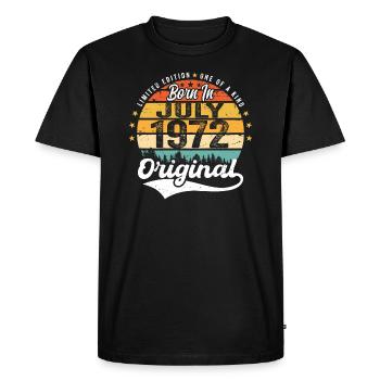 1972 Juillet - Années de grandeur depuis juillet 1972 - T-shirt Premium bio Homme - noir - Devant - Nico (187cm)