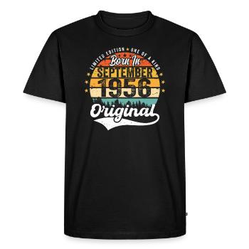 Septembre 1956 Jubilé 1956 Septembre - T-shirt Premium bio Homme - noir - Devant - Nico (187cm)