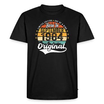 September 1984 Jubilee 1984 September - Men's Premium Organic T-Shirt - black - Front - Nico (187cm)