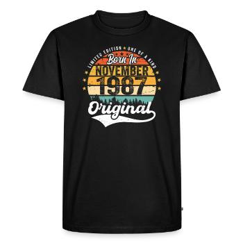 Legendary since November 1987 - 1987 - Men's Premium Organic T-Shirt - black - Front - Nico (187cm)